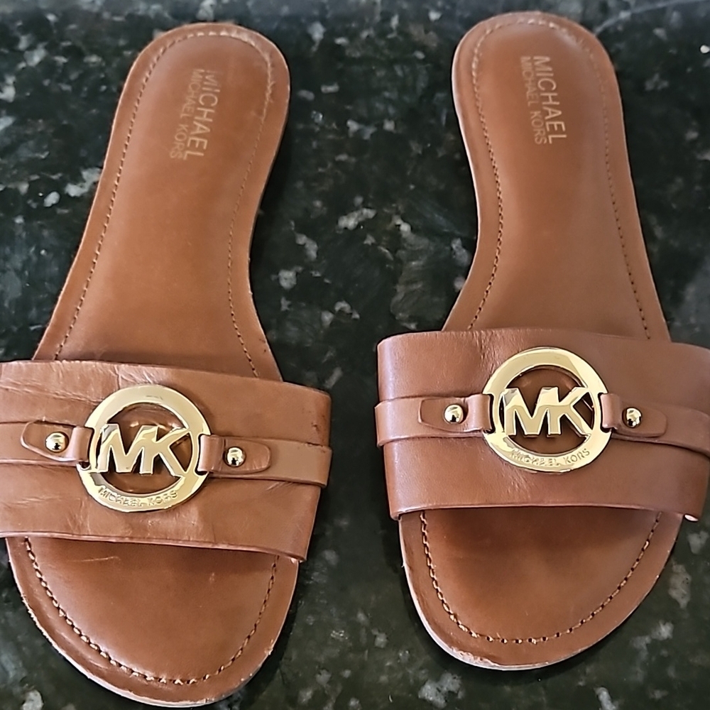 Michael Kors Brown Slide Sandals